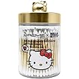 The Creme Shop x Hello Kitty Chic Reusable Matte Gold Jar with Cotton Swabs: Dual-Ended Tips for Gentle Cleansing and Easy Skincare Application, Perfect Vanity Addition