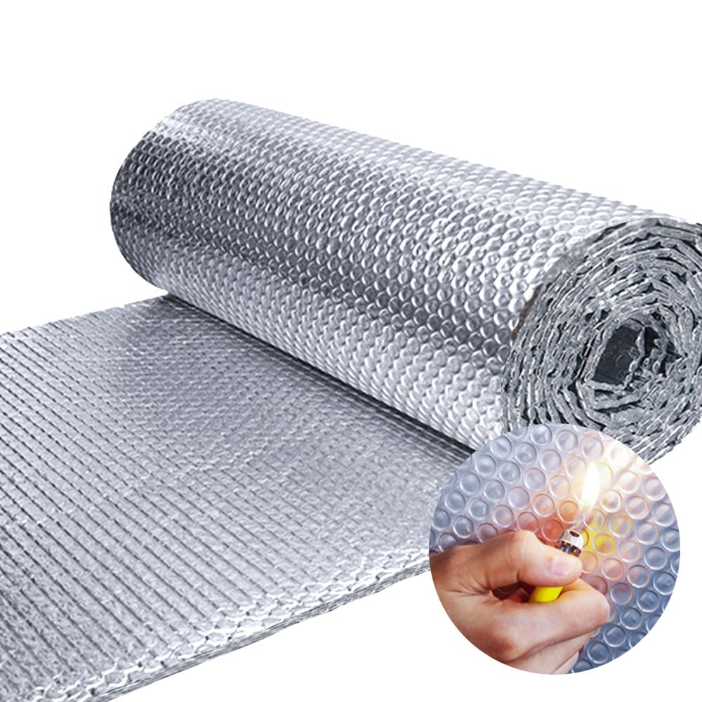Photo 1 of MRRAPA Reflective Double Bubble Aluminum Foil Sheet , 6MM Window Or Wall Insulation for Keep Heat Reflective Fireproof B2 Thermal Insulation Roll for Winter Weatherproof Attics (24inch*10Ft)
