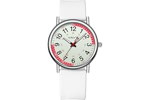 VAVC Waterproof Analog Nurse Watch for Nurses,Students,Medical Professionals,Women Men,with Luminouse Easy Read Dial,Military Time,Second Hand and 24 Hour,Comfortable Silicone Band.