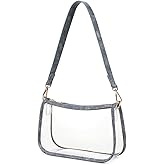 Leanoria Clear Tote Bag Stadium Approved Clear Purse PVC Handbag Retro Classic Transparent Bag for Concert