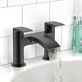 home store Luxury Black Waterfall Bath Filler Tap & Basin Mixer Set view 4
