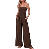 BTFBM Strapless Jumpsuits For Women Summer Casual Rompers | Off The Shoulder, Tube Tops, Wide Leg Jumpsuit, Pockets, Dressy Jumpsuits, Fall Fashion, Resort Wear, Beach Vacation Outfits