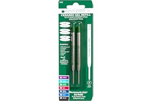 Monteverde Capless Gel Ballpoint Refill to Fit Parker Ballpoint Pens, Fine Point, Green, 2 per Pack (P422GN)
