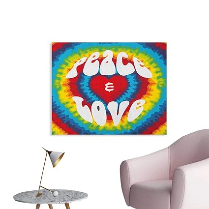 American Hippie Psychedelic Art Peace Sign Tie Dye