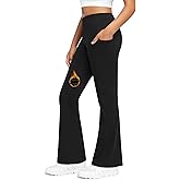 Stelle Girls Fleece Lined Flare Leggings Kids Bell Bottom with Pockets Warm Winter Athletic Yoga Pants