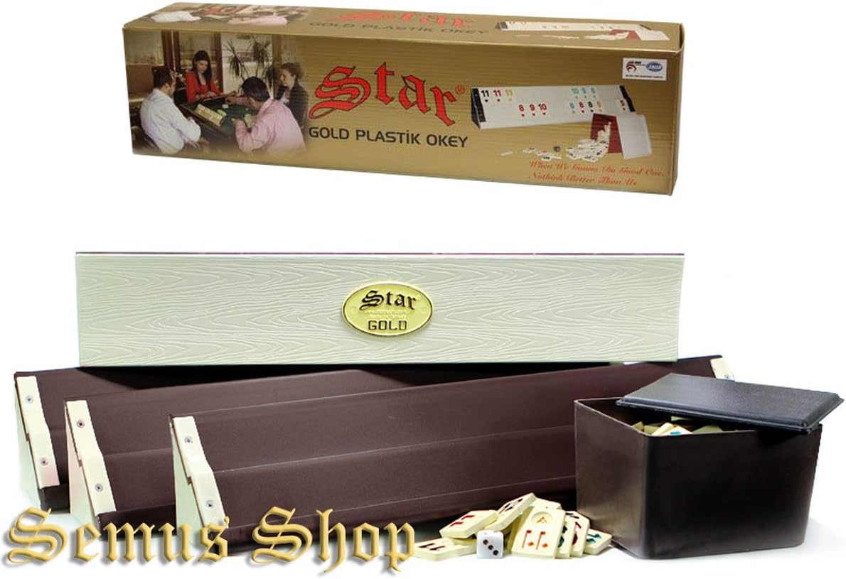 Staroyun 1010273 Star Gold Plastic Rummy Set, 13.5 x 52.5 x 12 cm, Multi-Color