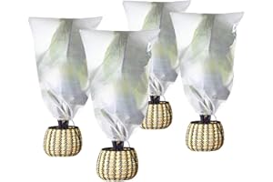 Agfabric Plant Cover Freeze Frost Protection Bag 0.9oz 84"x72",Shrub Jacket for Cold Winter Weather,White,4 Pack,