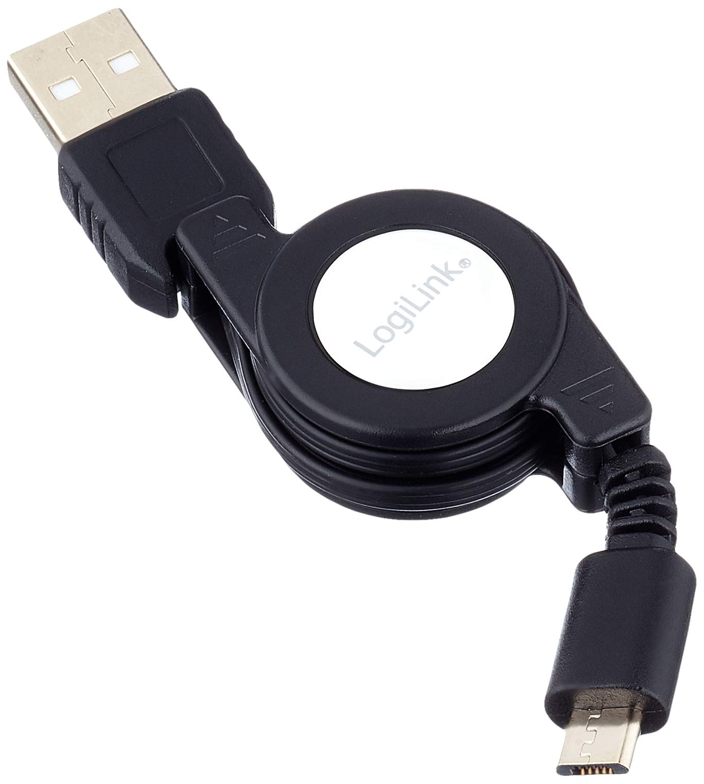Logilink CU0090 0.75 m Extensible USB A Male to Micro B Male Cable - Black