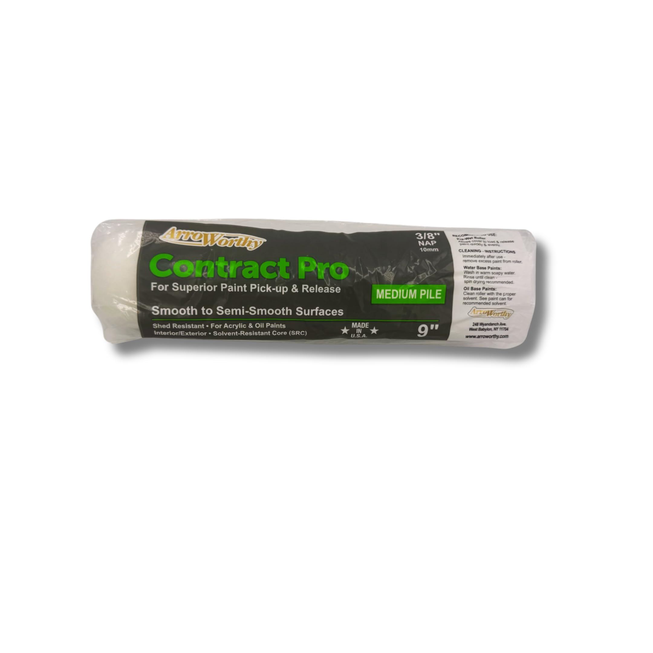 ARROWORTHY 9" Contract Roller Sleeve 3/8" NAP Woven Medium Pile CO9FGL3U