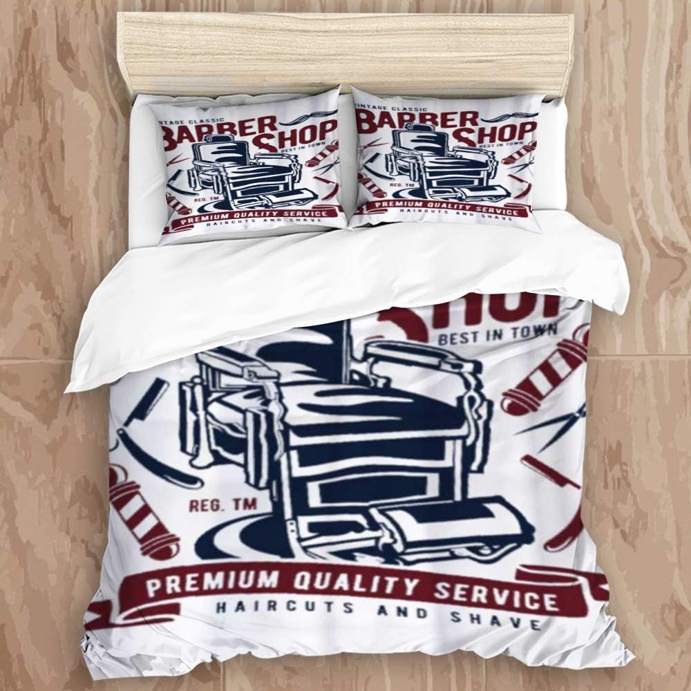 Amazon Com Nikivivi Duvet Cover Barber Vintage Hip Hop Modern Style Customize Bedding Set Softness With 2 Pillowcases For Teenage Queen Size 88 88 Home Kitchen
