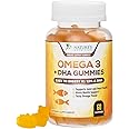 Omega 3 Fish Oil Gummies, Heart Healthy Omega 3 Gummy Supplement with High Absorption DHA & EPA, Extra Strength Joint & Brain Support, Omega 3 Fish Oil Nature's Vitamin, Orange Flavor - 60 Gummies