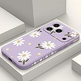 LEECG for iPhone 17 Pro Max Case, Flower Protective Bumper Slim Soft Phone Cover for iPhone 17 Pro Max 6.9 inch, Daisy Purple