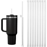 100PCS Disposable Straws for 40 Oz Tumbler, 12in Extra Long Individually Wrapped Straws for Stanley 40 Oz 30 Oz 20 Oz Cup, Clear