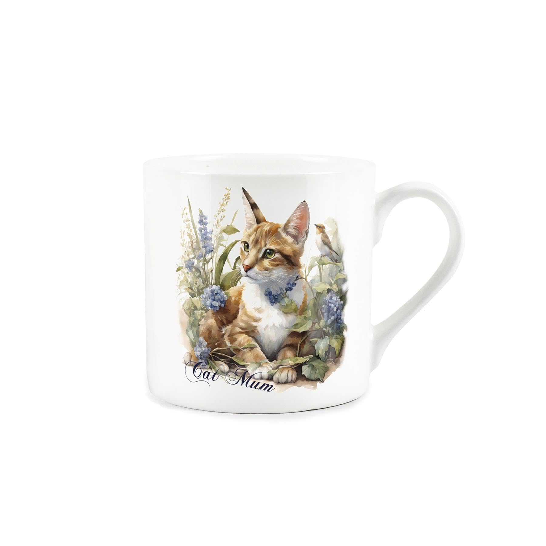 Cat Mum Mug - Ginger Cat Gift Present - Bone China Tea/Coffee Cup for Cat Lovers