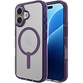 ZAGG Santa Cruz Snap Case for iPhone 16 – MagSafe Compatible, 13ft Military-Grade Drop Protection, Graphene Reinforced, Lightweight, 70% Recycled Content, Clear with Color Accents, Hyacinth Purple