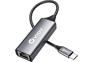VIOY USB C to Ethernet Adapter, 1Gbps RJ45 to USB C Network Adapter, Portable Type C to Ethernet Dongle Compatible for Thunderbolt 4/3, MacBook Pro/Air, iPhone 16/15 Pro/Max, iPad, XPS