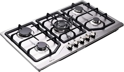 Hotfield Hf5 Sa031 34 Inch Gas Cooktop 5 Burners Dual Fuel Sealed Burners Stainless Steel Drop In Gas Hob Gas Cooker Appliances Cooktops