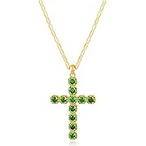 ENSKEFEN Cross Faith Pendant Necklaces for Women Trendy Gold Chain Cross Necklace Shiny Rhinestones Gold Charm Necklace Fashion Minimalist Faith Jewelry