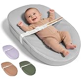 JVEOO Baby Changing Pad Waterproof Vegan Leather Wipeable | Diaper Changing Pad with Safety Strap Non-Slip Changing Mat for Dresser &amp; Table