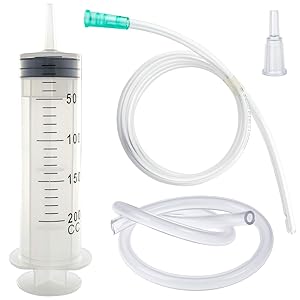 200ml Large Plastic Syringe with 2 40 inch Plastic Hoses for Enema Plant Hydroponic Liquid Measurement Cake Decoration Pets Feeding Tools (200 ML/CC)