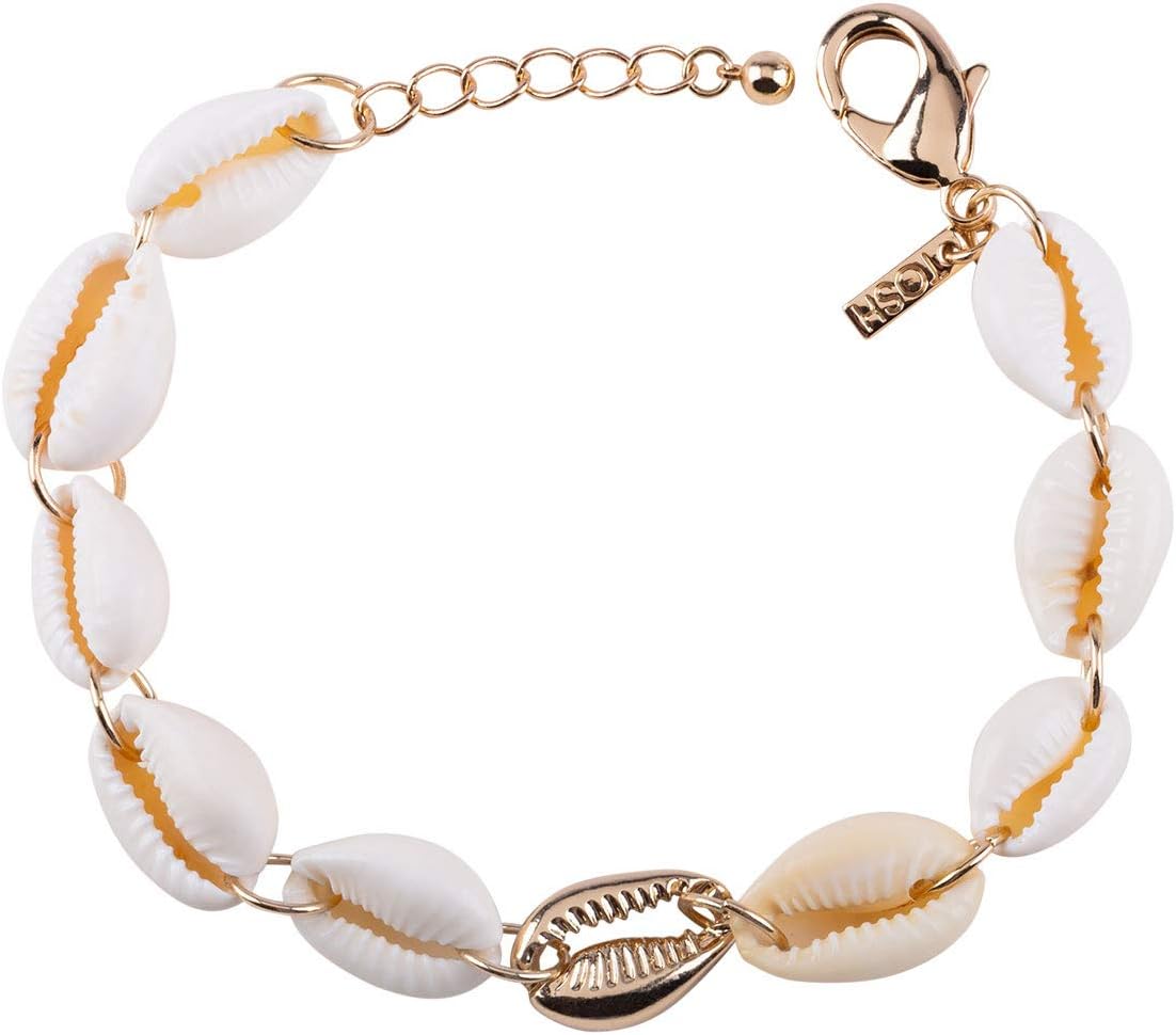 1 pc. of Ladies Bracelet, Bracelet Jewelry, Link Bracelet, Shells, Beige, Golden (364-504)