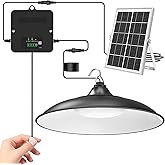 APILAB Solar Shed Light Indoor Outdoor, 2000LM Daytime Available Pendant Light with Pull String, Dusk to Dawn, 3 Lighting Modes Solar Lights Indoor, IP65 Waterproof for Barn, Gazebo, Shop, Garage