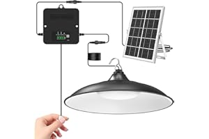 APILAB Solar Shed Light Indoor Outdoor, 2000LM Daytime Available Pendant Light with Pull String, Dusk to Dawn, 3 Lighting Modes Solar Lights Indoor, IP65 Waterproof for Barn, Gazebo, Shop, Garage