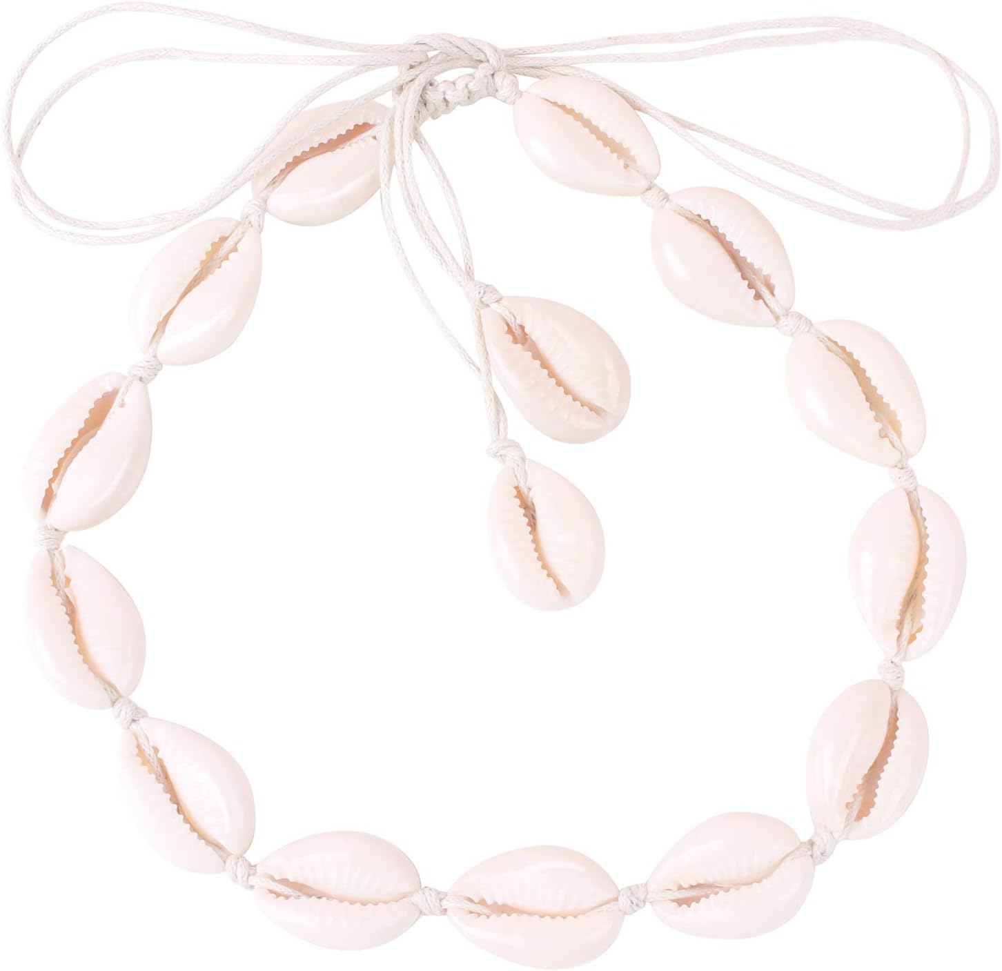 Pearls Shell Choker Necklace for Women Girls Ladies - Natural Seashell Necklace with Adjustable Rope Cord - Handmade Hawaii Sea Shell Pendant Collar Necklace Bracelets Set Jewelry for Summer