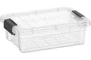 Superio Clear Storage Box with Lid, 4.5 Quart Plastic Container Bins for Organizing, Stackable Crates, BPA Free, Non Toxic, Odor Free, Organizers for Home, Office, School, and Dorm