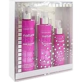 abril et nature - Professional Anti-Frizz Hair Care Set - Hydrates and Maintains Smooth Hair - Shampoo, Conditioner, and Serum Pack for Frizzy Hair - Softer and Shiner Hair - 550 ml/18,59oz