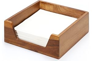 AORAVVIK Napkin Holder for Table, Wooden Napkin Dispenser with Side Large Opening for Paper Napkins, Farmhouse Style Square Napkin Holder, Home Kitchen Dining Tabletop Decor
