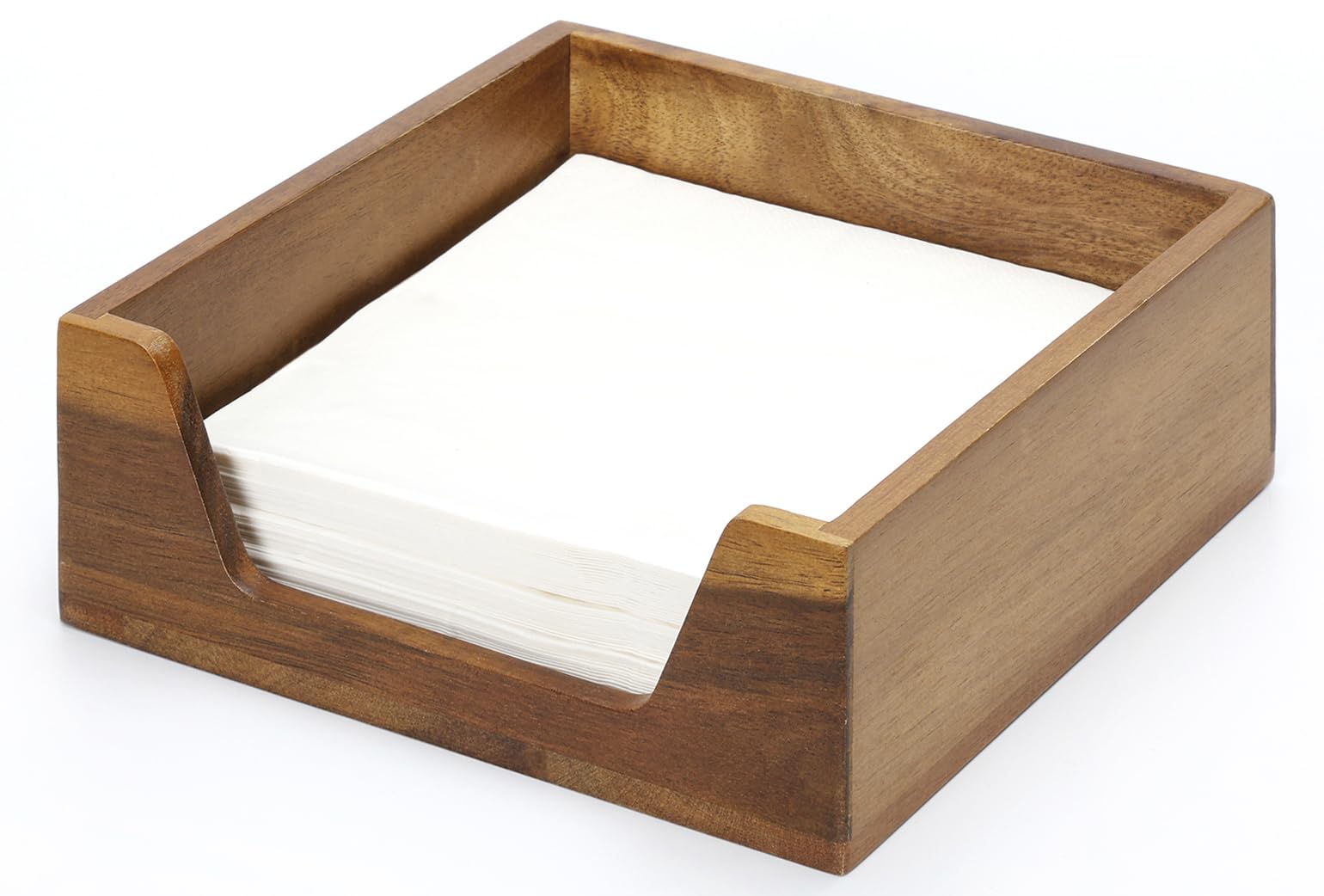 Photo 1 of Napkin Holder for Table, Wooden Napkin Dispenser with Side Large Opening for Paper Napkins, Farmhouse Style Square Napkin Holder, Home Kitchen Dining Tabletop Decor