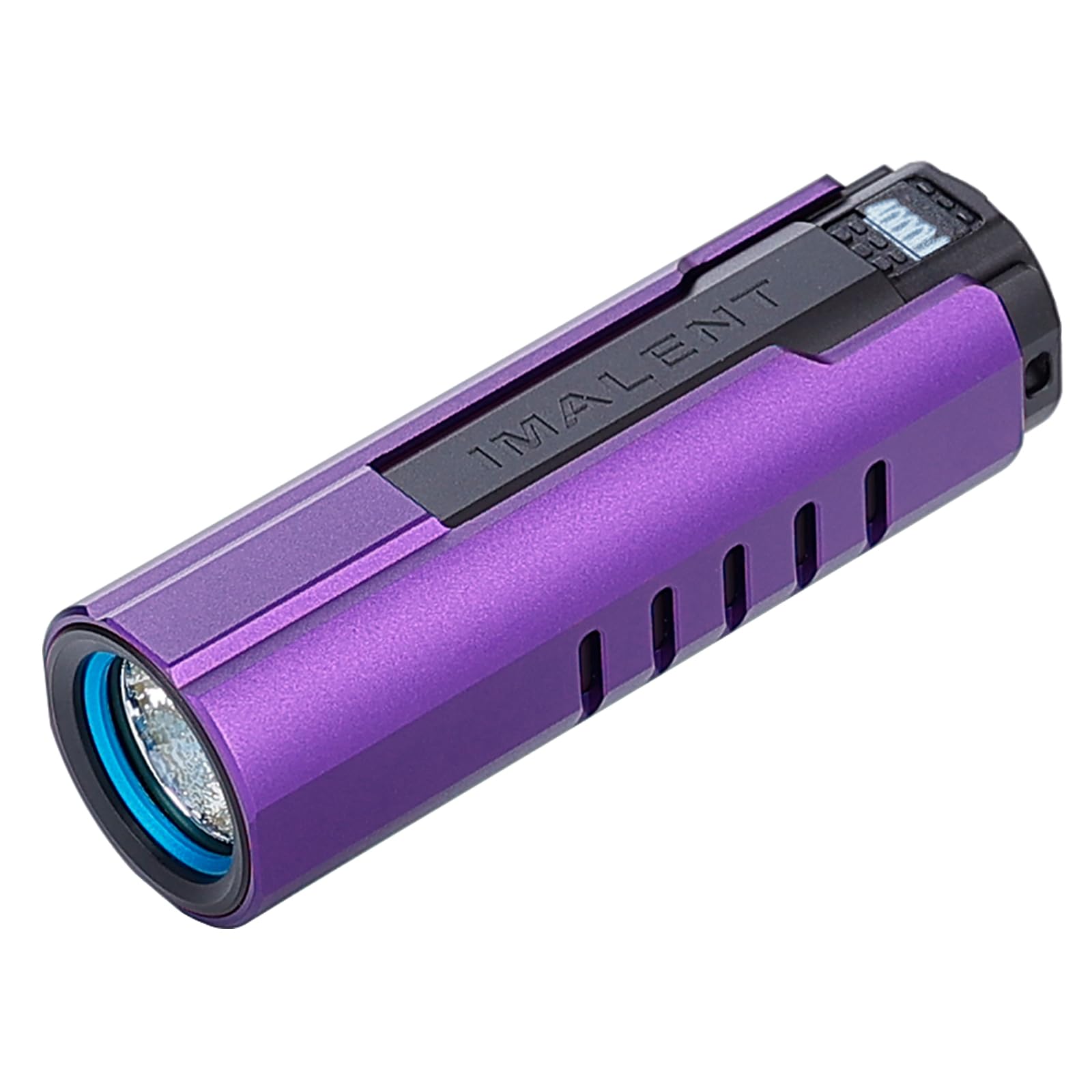 IMALENT LD70 High Performance Mini Torch 4000 lumens, Pocket LED Torch with OLED Display, Brightest Small EDC Flashlight with 6 Bightness Levels for Dog Walking and Fishing (Deep Purple)