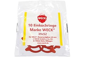 Weck 40mm Rubber Seals/Rings (Set of 10). Fits WECK Models 756 757 788 789 Red