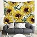 Smurfs Yingda Sunflowers Tapestry Wall Hanging Sunflower Plant Printed Tapestry Sunflower Watercolor Tapestry Cactus Wall Tapestry for Kids Girls Boys Room Bedroom Living Room Dorm