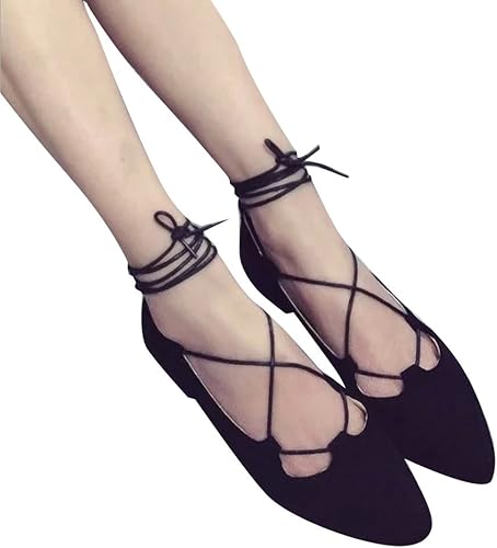 Amazon Brinny レースアップシューズ トレンド レディースサンダル バレエシューズ 大人気 フラット靴 シンプル ブラック グレー 無地 全2色 22 5cm 24 5cmのサイズ展開 バレエシューズ