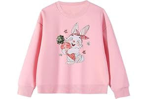 Ouliycoqi Easter Day Sweatshirts for Toddler Baby Girl Bunny Printed Rabbit Boys Sweater Pullover Tops Shirts Active Wear