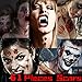 CHICHIC 61Pcs 12 Sheets Halloween Zombie Makeup Tattoos Stickers, Zombie Makeup Kit Temporary, Waterproof Wound Scar Tattoo, Fake Blood Makeup, Fake Scar Cuts, Vampire Skull Makeup, Safe for Kids