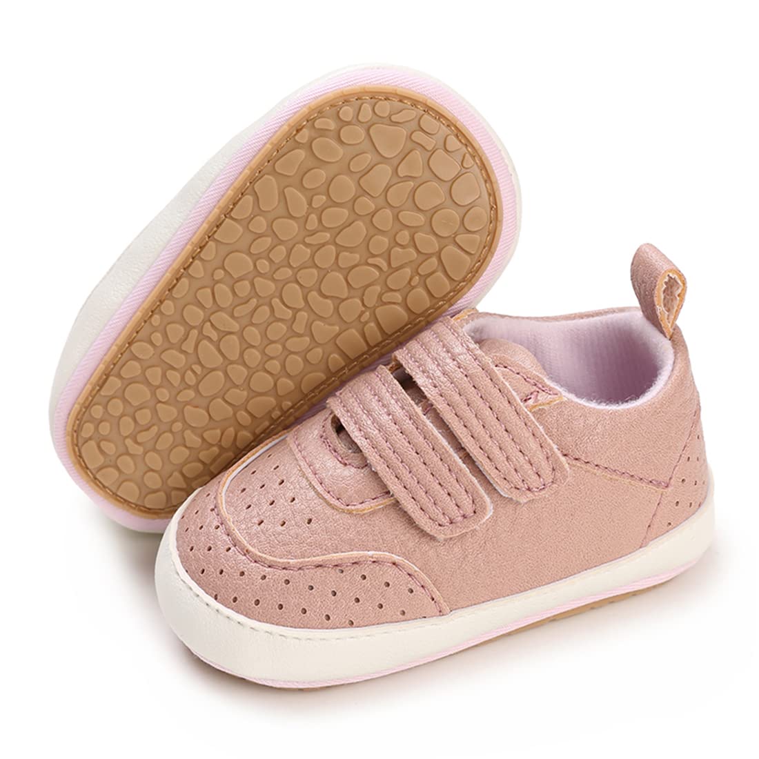 Photo 1 of E-FAK Baby Shoes Boys Girls Infant Sneakers Non-Slip Rubber Sole Toddler Crib First Walker Shoes(12-18 Months, 06 Pink)