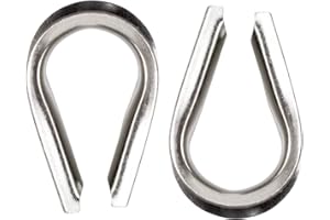 Sutemribor M12 304 Stainless Steel 1/2 Inch Diameter Wire Rope Cable Thimbles Rigging, 2 Pieces