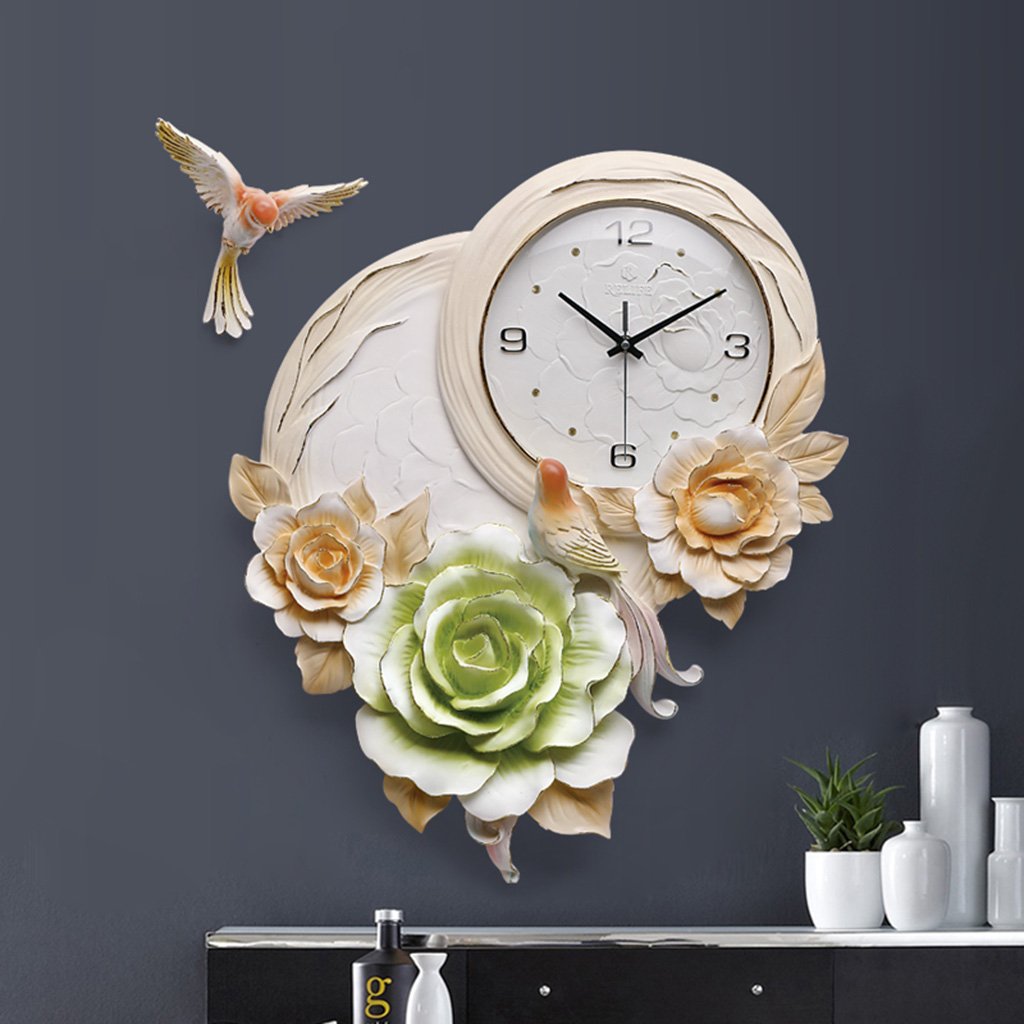 バードウォールクロック リビングルームの時計3次元の創造性のベッドルームホームベルミュートパーソナリティ時計装飾的な時計57x42cm B07cmly2jj 3 色 クリエイティブファッションシンプル 3 3 Grjh 置き時計掛け時計 ファッションなデザイン Rumble Media