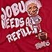 Popfunk Major League Movie Jobu Needs a Refill T Shirt, X-Large, Red