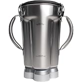 136oz Stainless Steel Replacement Container for Waring CB15 Series, 304 Food-Grade Blender Jar with Dual Stay-Cool Handles, Snap-Lock Leak-Proof Lid &amp; Blade Assembly, Heavy-Duty OEM Alternative