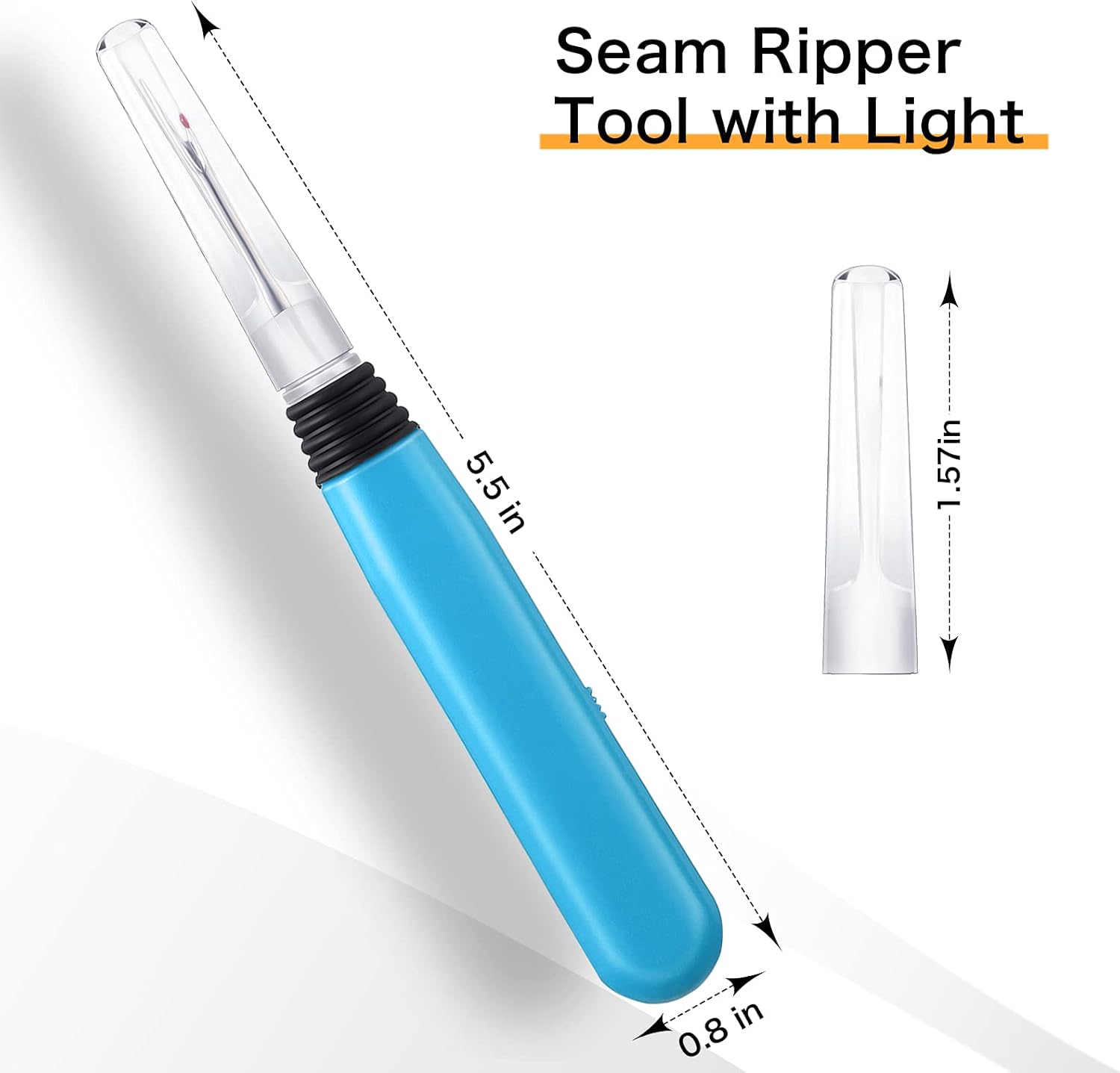 3 Pieces Seam Ripper Tools with Light, Handy Stitch Removal Tool Sewing Thread Remover Cutter Stitch Opener LED Light Seam Ripper Sewing Tools for Sewing Crafting Removing Threads, 3 Colors