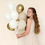 Netnology White Gold Balloons Arch Kit 185pcs Nude White Gold Decor view 7