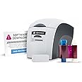 ID Maker Card Printer Machine & Supply Kit for Badge Printing - Print Professional Quality 1 Sided Identification Badges - IDMaker Software, 100-Print Color Ribbon, 100 Blank PVC Cards