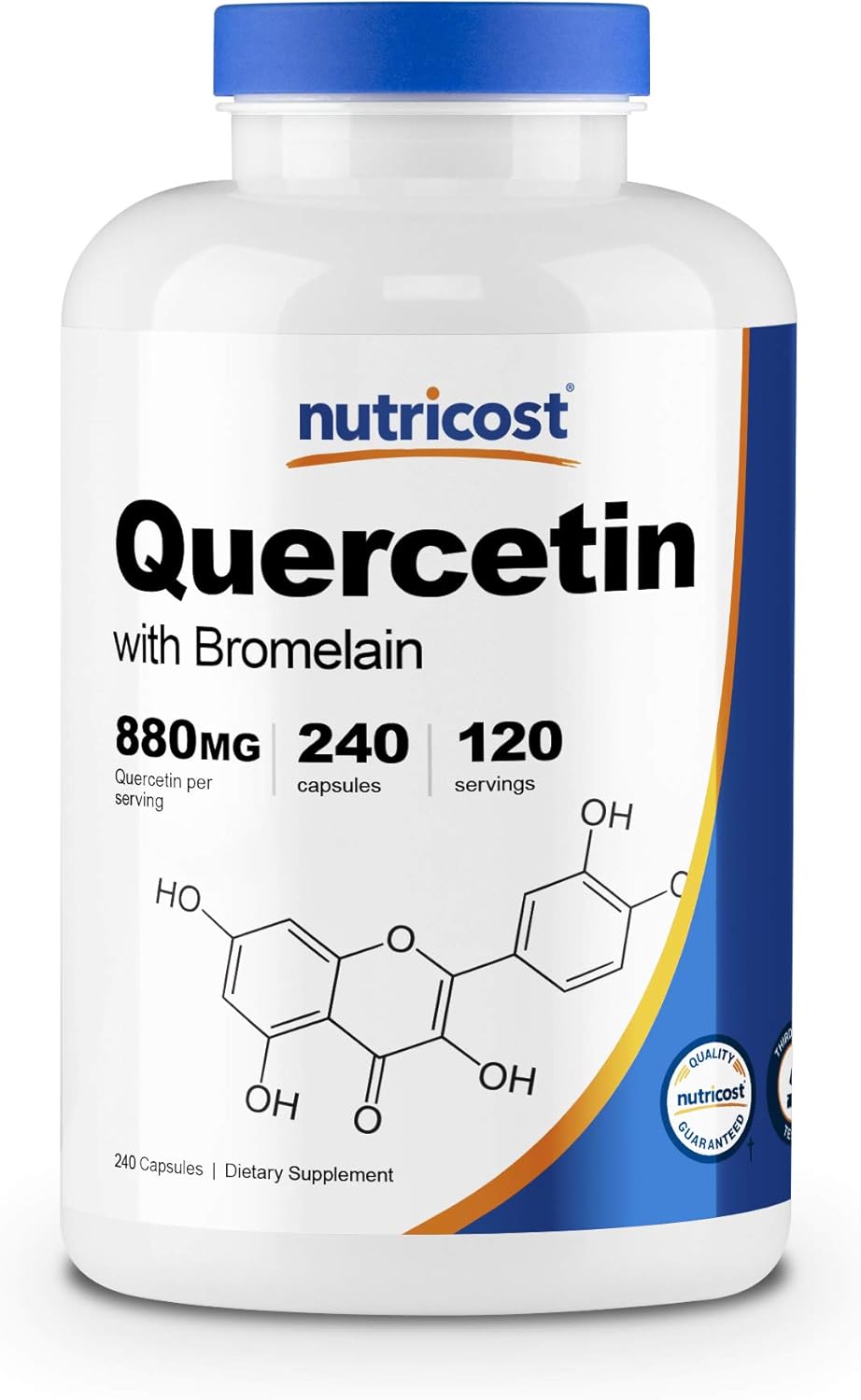 Nutricost Quercetin 880mg, 240 Veggie Capsules with Bromelain (165mg) - 120 Servings - Gluten Free, Non-GMO: Health & Personal Care