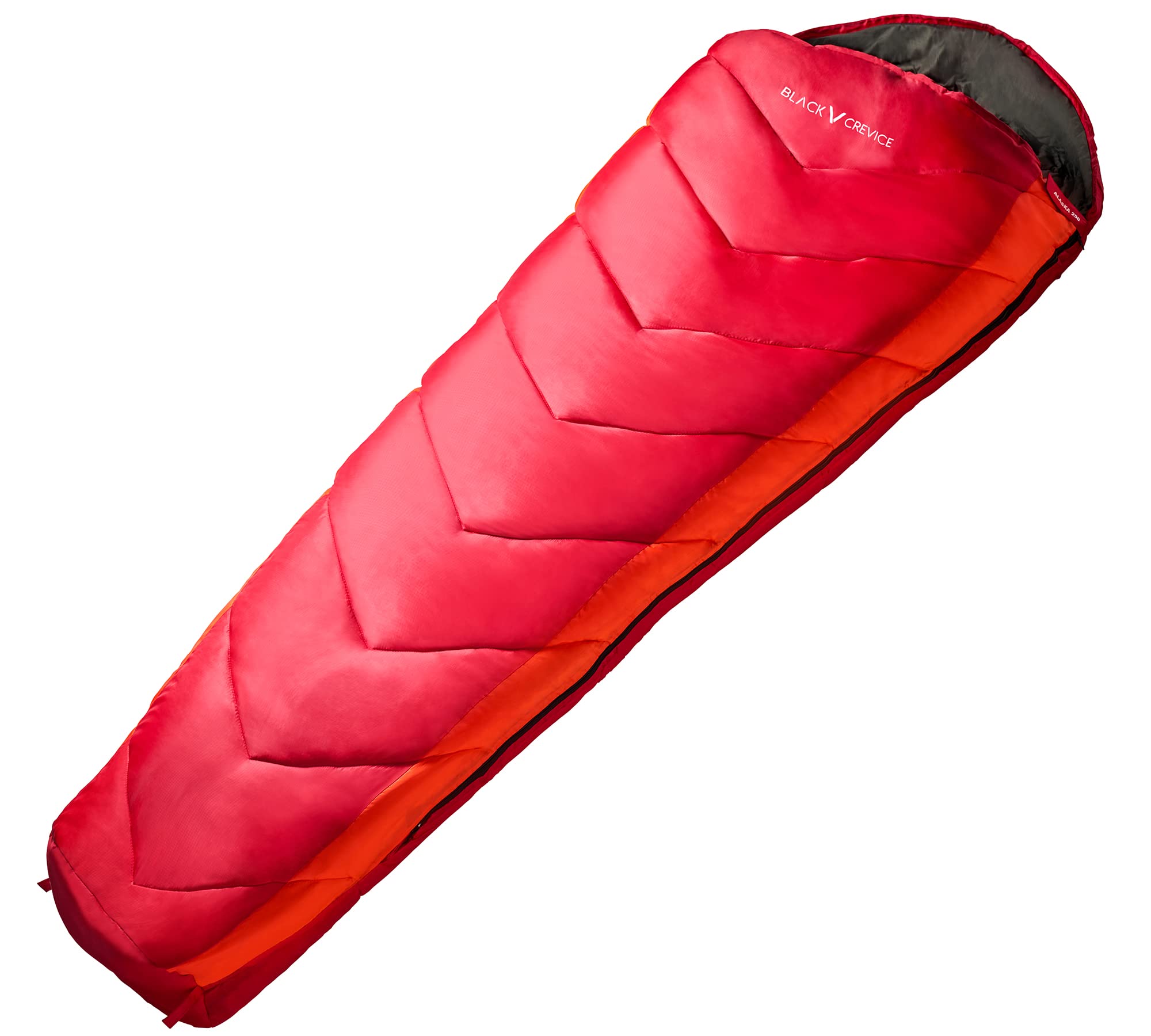 Black Crevice Alaska 250 Sleeping Bag, Unisex, Schlafsack ALASKA 250, red, 215 x 75 x 10 cm