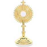 Zerodeko 1pc Small Metal Crucifix Cross Ornament Brass Jesus Figurine for Home Decor Tabletop Car Dashboard Elegant Catholic Decoration for Christian Prayer and Worship