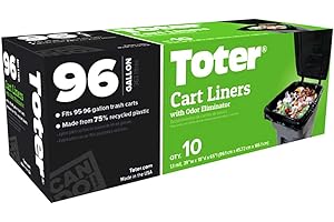 Toter EMW6393359, 96 Gallon, Black, 10 Count
